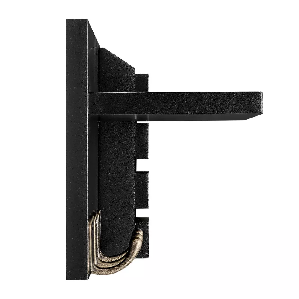 Utility Shelf With Pocket And Hanging Hooks Black/White Danya B 18"_voghion.com