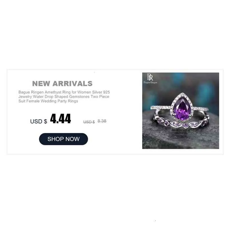 Bague Ringe Eleganter wassertropfenförmiger Aufhänger Amethist Halskette für Frauen Temperament Edelstee Zierschmuck_voghion.com