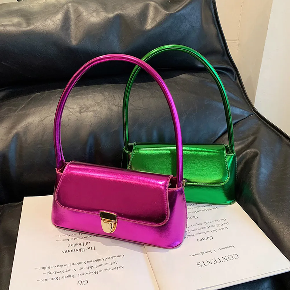Handtassen voor dames, eenvoudige handtassen met handvat, Franse tote, elegante glanzende oksel, schoudertas van PU-leer voor dames_voghion.com