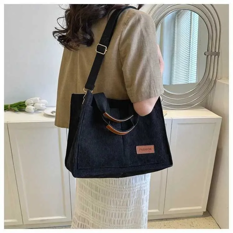 Borsa a mano in velluto a coste donna grande borsa a tracolla_voghion.com
