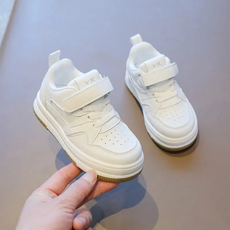 White Spring/Summer Childrens Sports Anti slip Lightweight Boys Board Soft Sole Baby Casual Shoes 240627_voghion.com