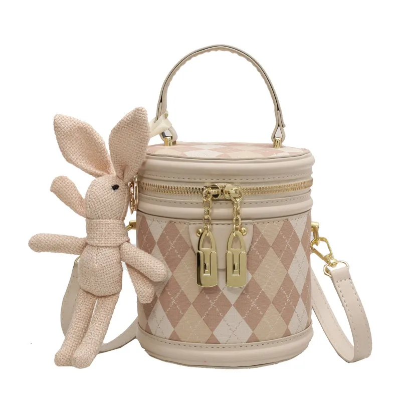 Designer Kostenloser Versand 2025 Neue Modische Eimer Premium Textur Dia Grid Schulter Umhängetasche Tasche Für Frauen_voghion.com