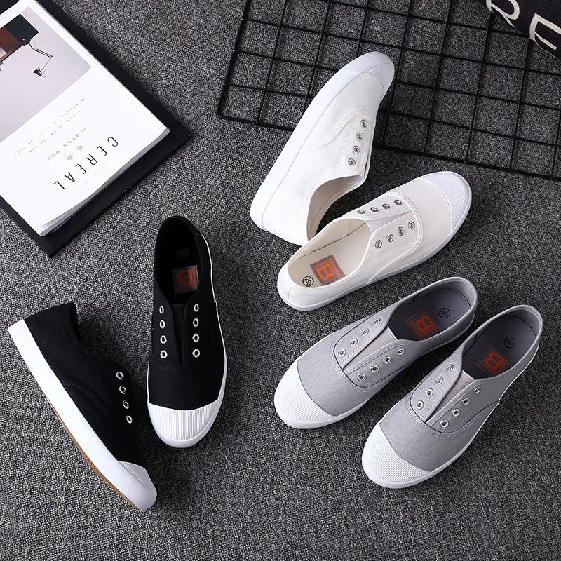 Women's Canvas Casual Flats Breathable Solid Colour Casual Shoes_voghion.com
