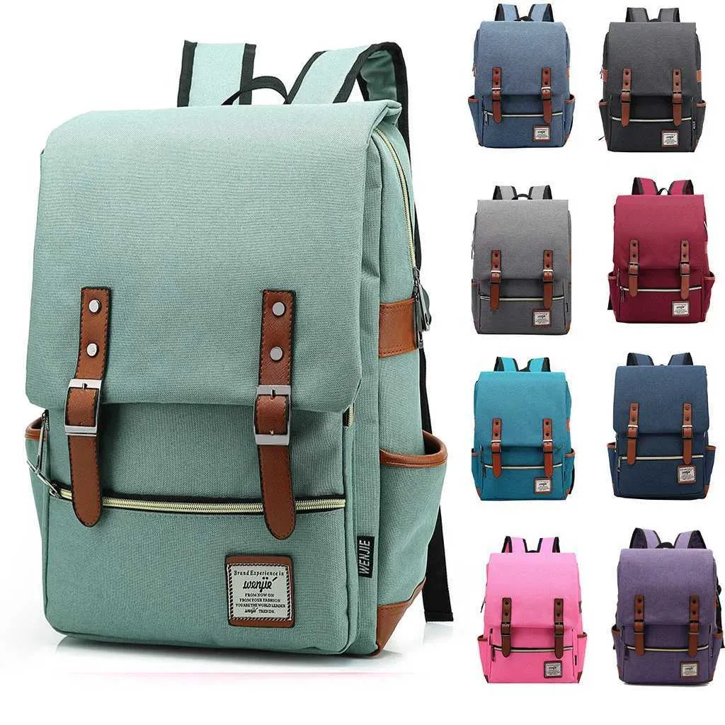 Vintage 16 zoll Laptop Rucksack Frauen Leinwand Männer leinwand Reise Freizeit Rucksäcke Retro Casual Tasche Schule Taschen Für_voghion.com