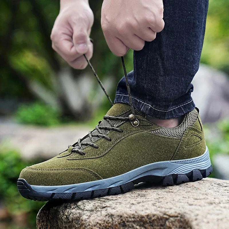 Herren Outdoor Wanderschuhe Aus Wildleder Mit Schnürung_voghion.com