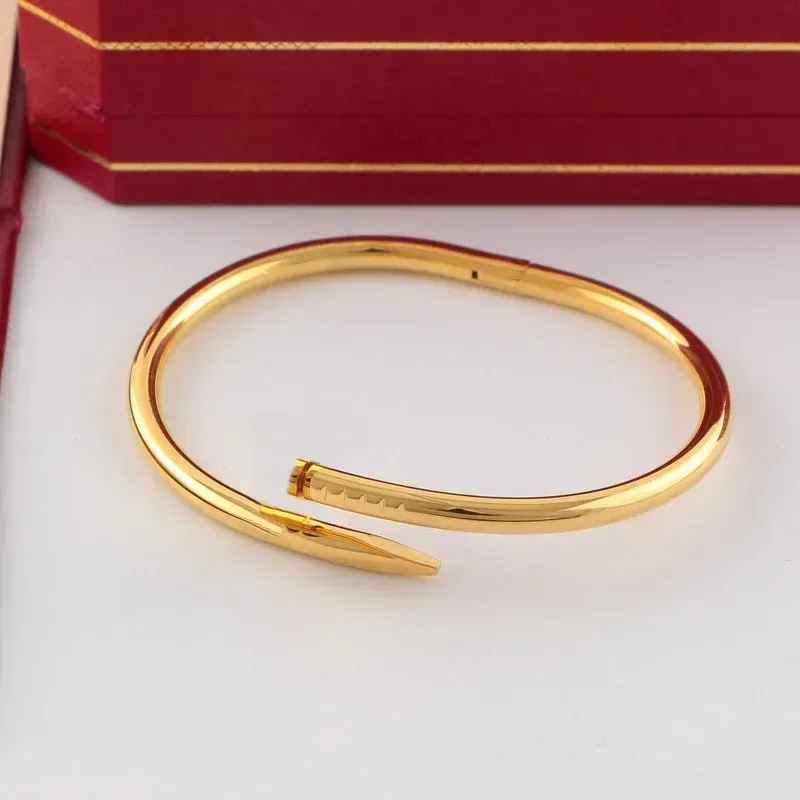 Náramek Love Nail Bracelet Designer Bangles pro ženy, pánské náramky z nerezové oceli, slitiny, pulsera, pulsery, pozlacené, zlaté, růžové_voghion.com