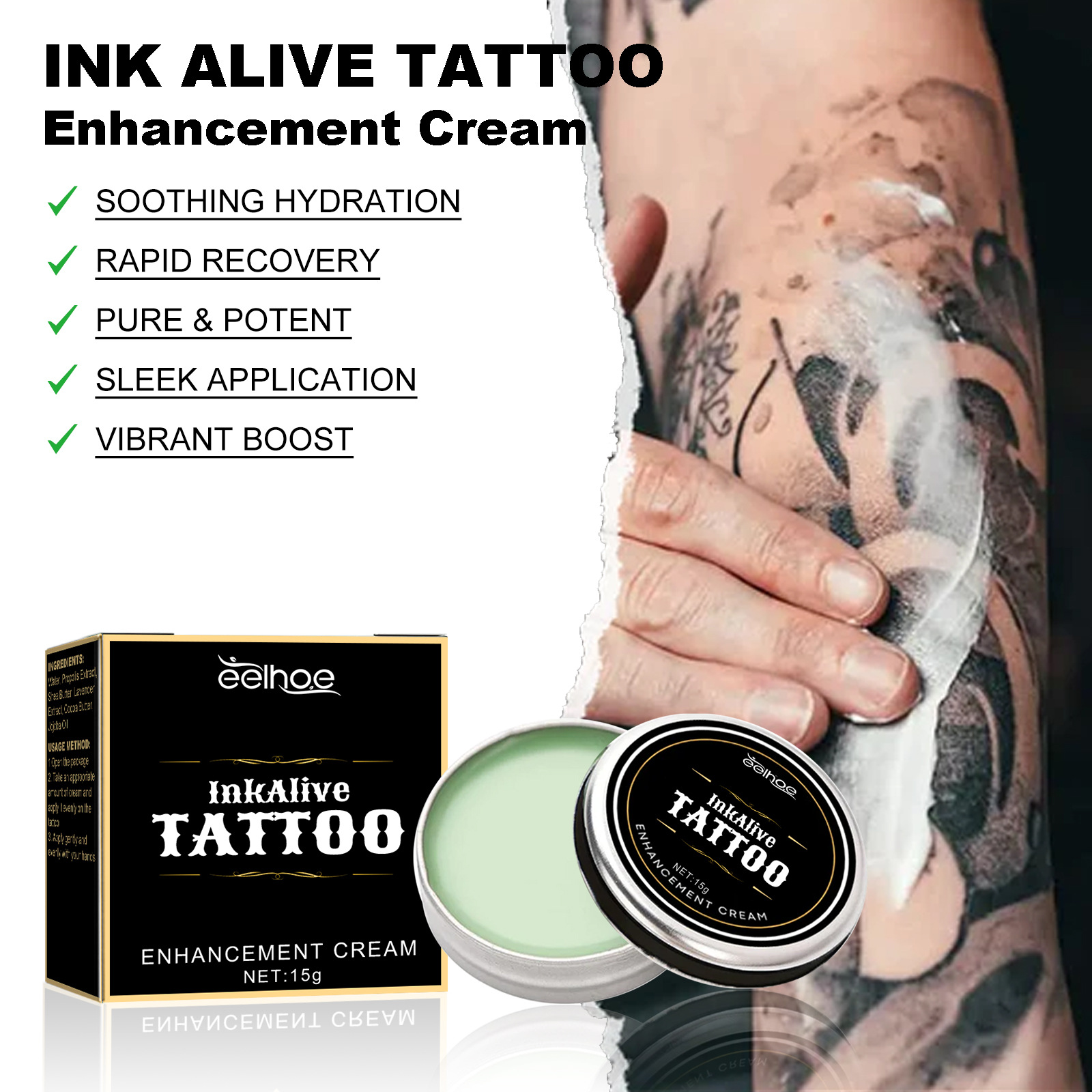 EELHOE Cremă de îngrijire pentru fixarea culorii broderii, pentru repararea pielii, imprimare și hidratare pentru tatuaje_voghion.com