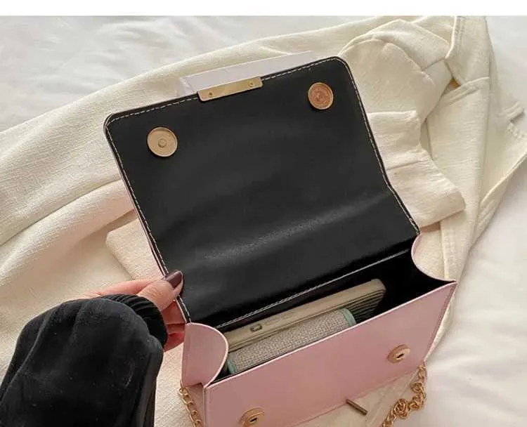 Borsa a tracolla a catena da donna a righe alla moda, borsa a tracolla per uso quotidiano, borse e borsette da donna C241108_voghion.com
