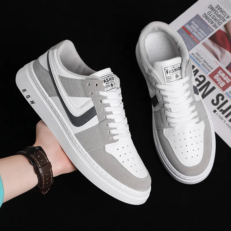 Scarpe alla moda casual in mesh da uomo, versione coreana, stile versatile, stile sportivo, design alla moda, grigio, spedizione gratuita_voghion.com