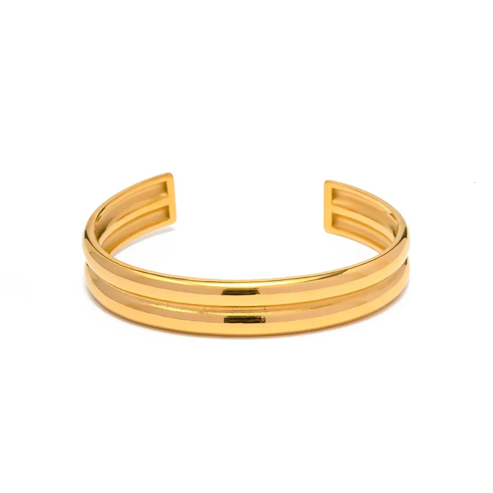 Guldpläterat armband i rostfritt stål för damer minimalistiskt_voghion.com