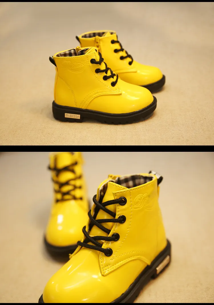 Botas de piel sintética antideslizantes para niño y niña, botines de otoño e invierno, talla 21_voghion.com