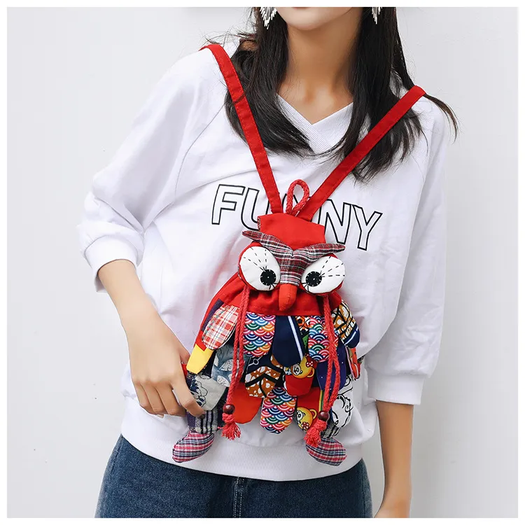 Zaini per bambini Moda Novità Autunno Inverno Bambini Spalle retrò da clown Studenti Borse da scuola Ragazze adolescenti Cartoni animati_voghion.com