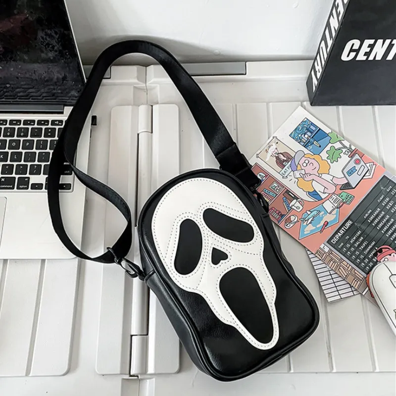Y2K Vintage Shoulder Halloween Funny Lovely Devil Ghost Bag Ladies Leather Zip Purse PU Handbags Women Crossbody Bags_voghion.com