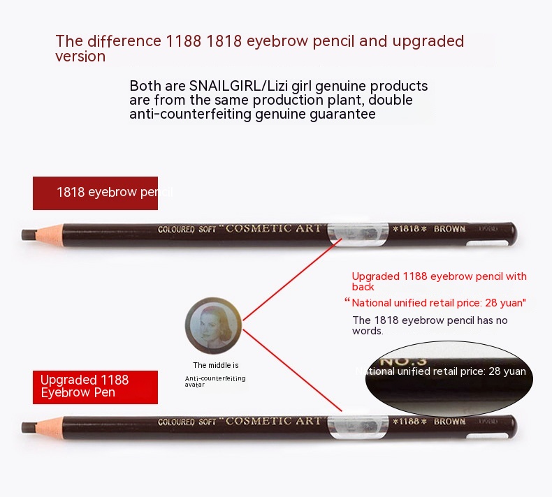 1188 Makeup Artit 'Soft Core Filo di tenuta in acciaio Filo automatico Laer Contraffazione e penna per sopracciglia anti-sudore Bellezza_voghion.com