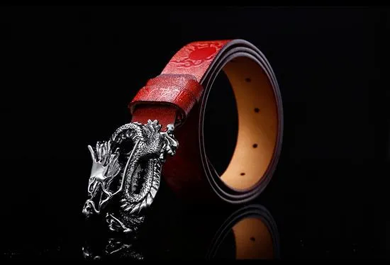 Naujo stiliaus, aukštos kokybės, firminio dizainerio diržai su vario drakono sagtimi vyrams ir moterims, juosmens diržas su natūralia oda_voghion.com
