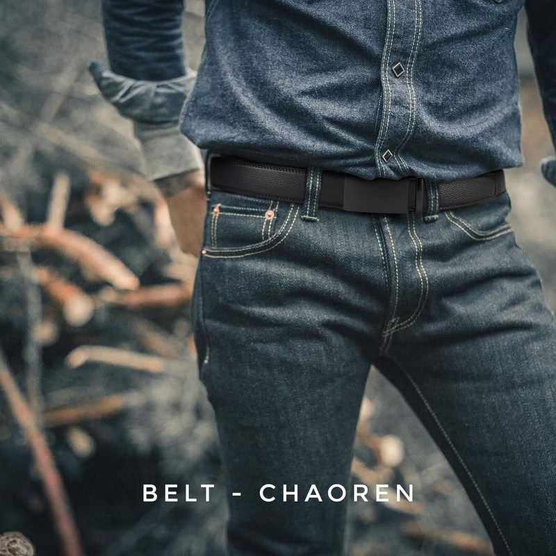 CHAOREN Men's Leather Ratchet Belt - Easy Style (35mm)_voghion.com