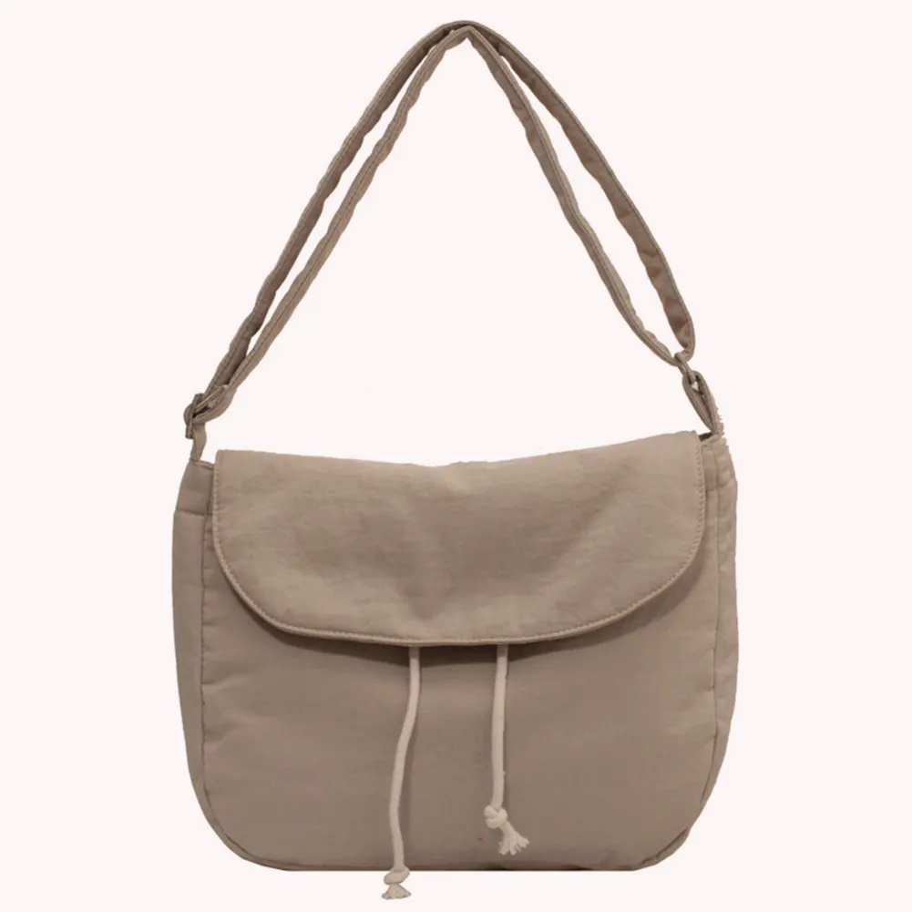 Sac messager unisexe à fermeture éclair et cordon de serrage, sacoche décontractée, élégante, sangle réglable, grande capacité, pour homme et femme_voghion.com
