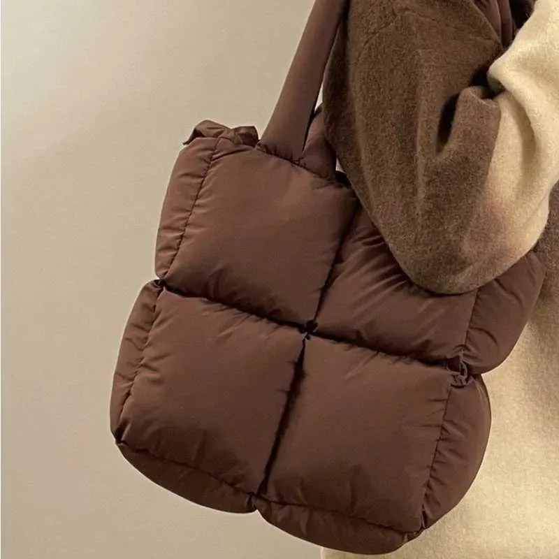Designer Puffy Umhängetasche Gesteppte Baumwolle Damen Shopper_voghion.com