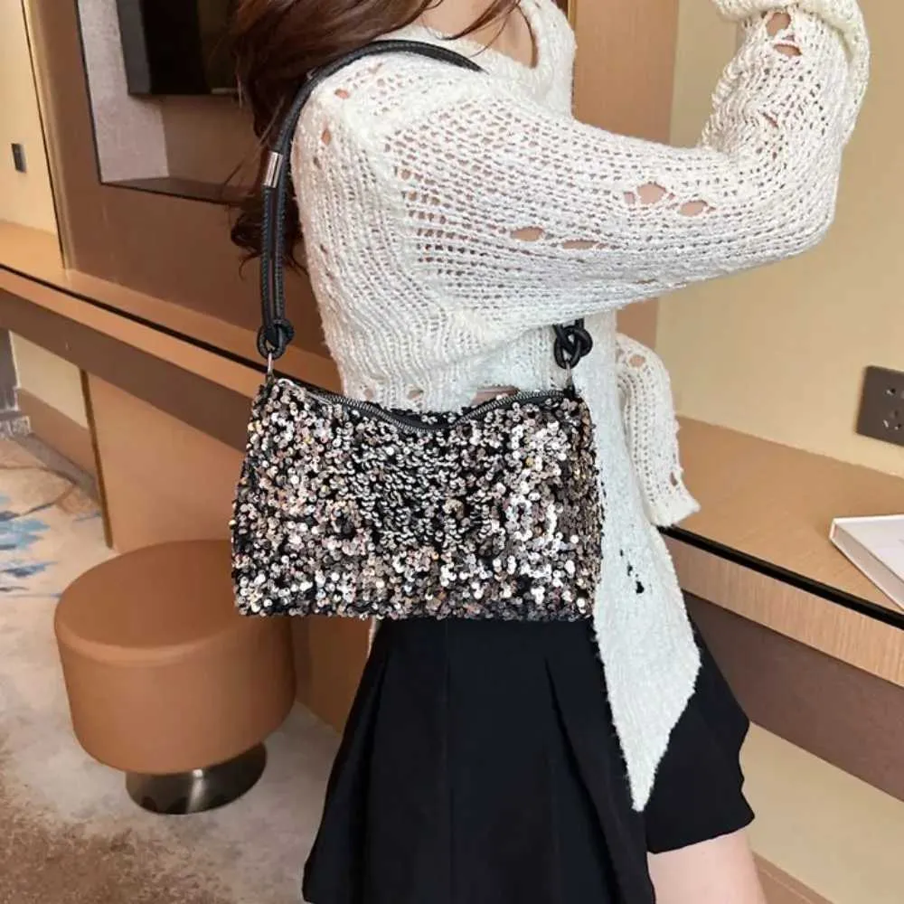 Einfarbig Crossbody Mode INS Pailletten Schulter Taschen Telefon Geldbörse Handtasche Abend Clutch Tasche Mädchen DIYC241103_voghion.com