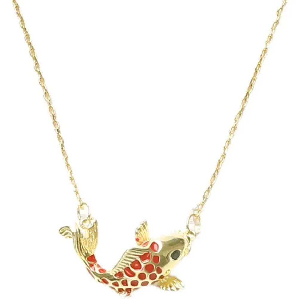 Collane con ciondolo 1 paio Moda Rosso Fortunato Pesce Koi Donna Carino Accessori Unisex Acciaio Inossidabile Gioielli Regalo_voghion.com
