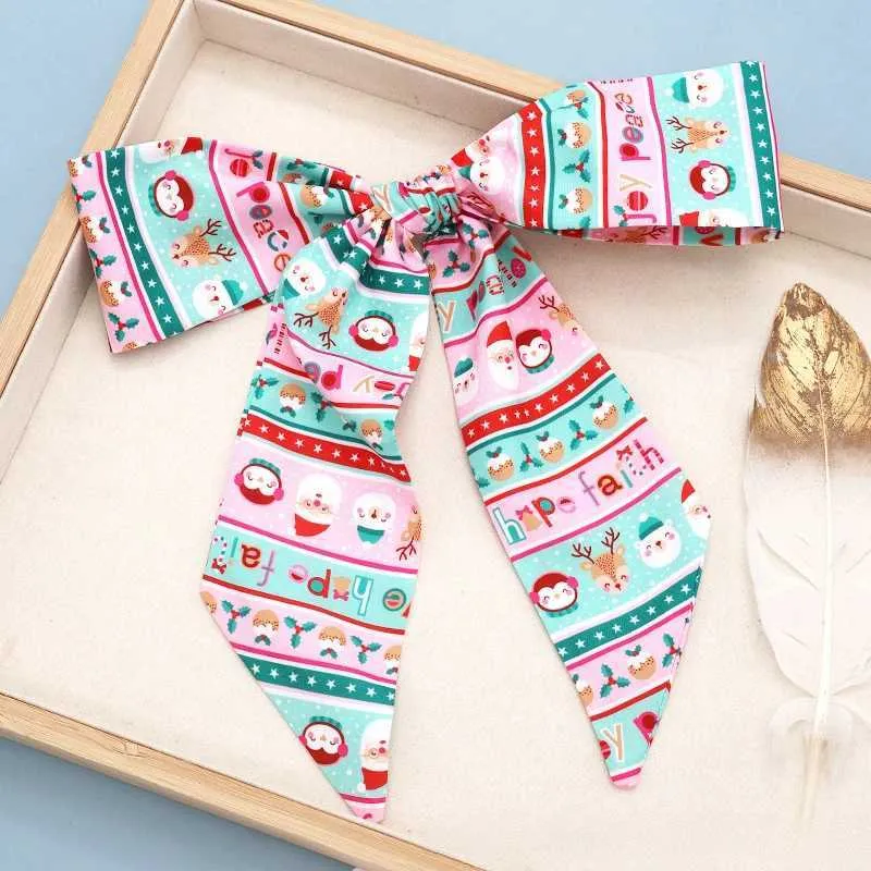 Coffret cadeau avec ruban et nœud pour foulard en soie de la série Noël Y241121_voghion.com