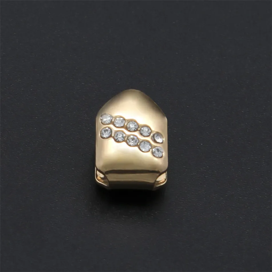 Vergoldeter Hip Hop Einzelzahn Grillz Cap Top Bottom Grill für Halloween Weihnachtsfeier Schmuck_voghion.com