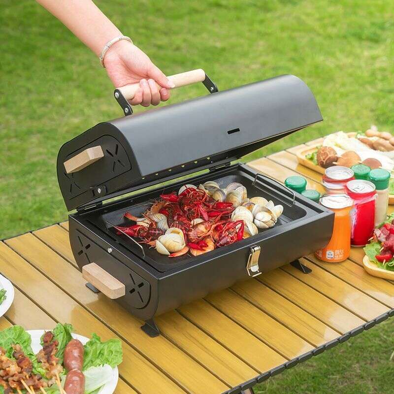 【 Sammlung von 3432 Personen 】 Grill verdickt doppelseitig Dual-Purpose Kochen im Freien Camping tragbare Barbecue Herd_voghion.com