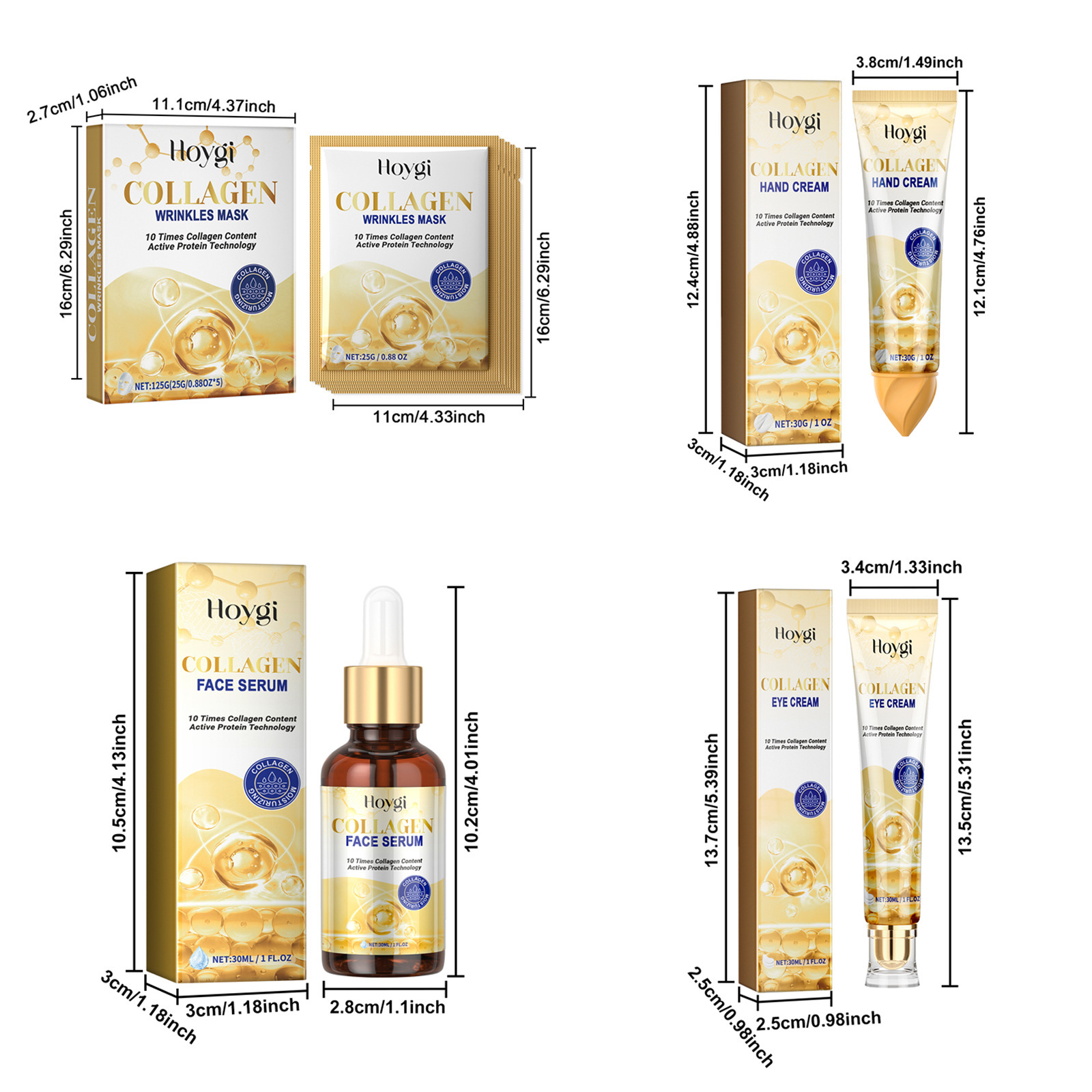 Seria Hoygi Collagen Care nawilża, ujędrnia skórę twarzy, oczyszcza, zmarszczek, chroni oczy i przeciwdziała starzeniu_voghion.com
