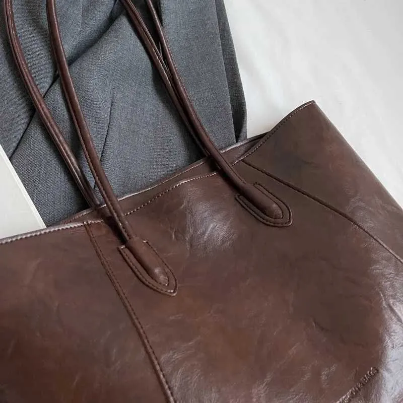 Borsa a tracolla casual da donna, alla moda, grande, per ufficio, per pendolari, con cerniera, per la spesa, a mano ..._voghion.com