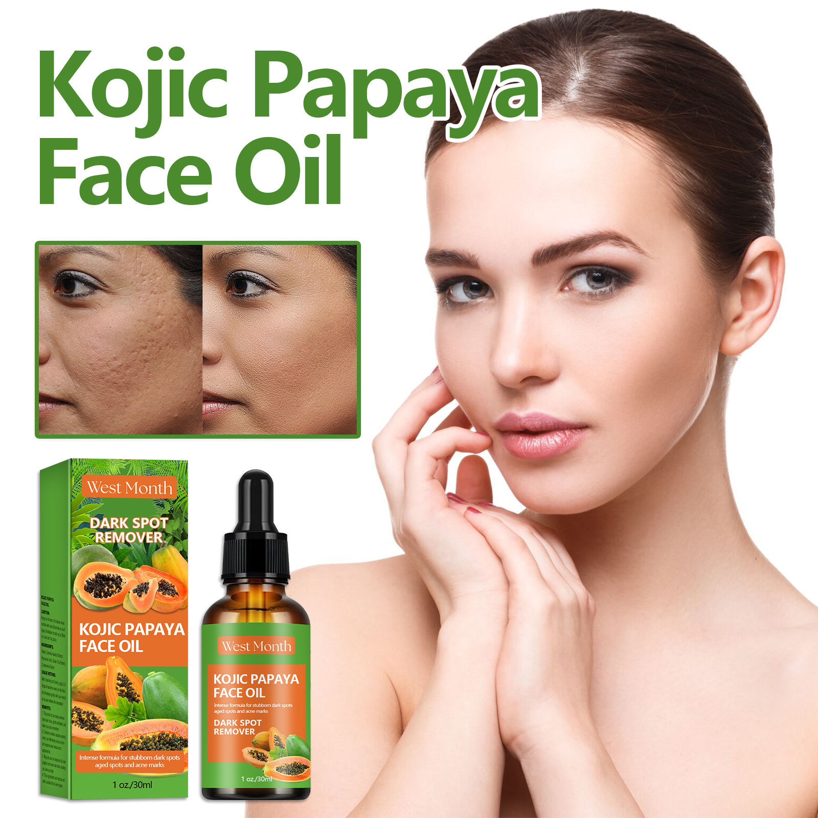 Sérum visage à l'acide de papaye hydratant et éclaircissant_voghion.com