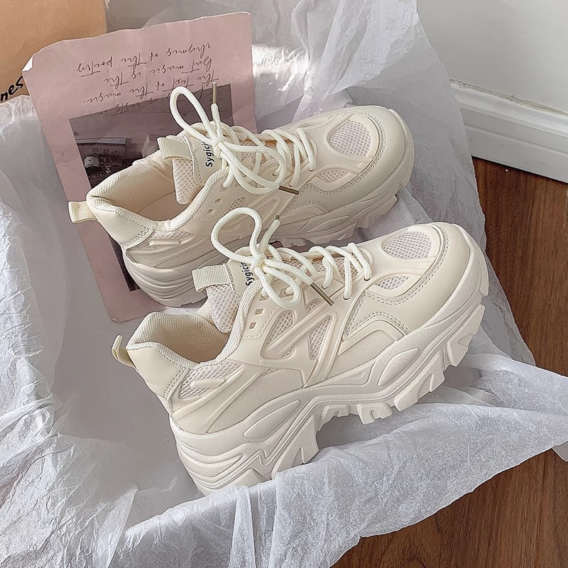 European Hot Selling Dad Shoes For Women 2024 New Spring And Autumn Thick Soled Versatile Ins Trendy Shoes Breathable Casual Sports Shoes