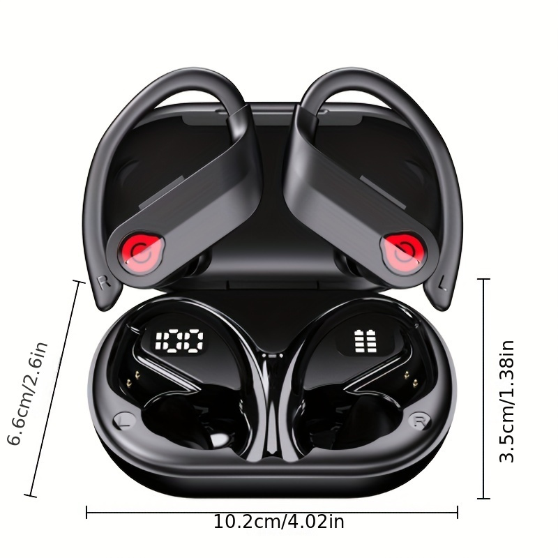 Ακουστικά TWS Earhook, Αληθινά ασύρματα στερεοφωνικά ακουστικά, Αδιάβροχα αθλητικά ακουστικά, Ακουστικά μέσα στο αυτί με θήκη φόρτισης_voghion.com