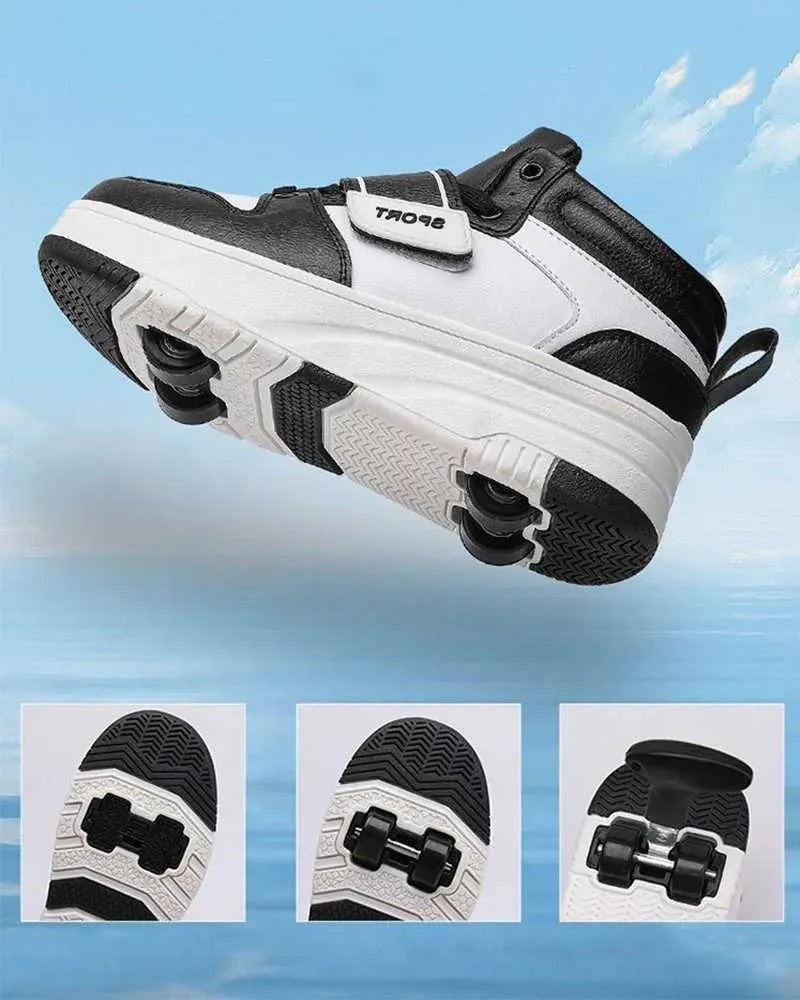 Barn Rullskridskor Pojke Flickor Sneakers Sportskor med 4 Hjul till Jul Födelsedag Barn Show Present H241028_voghion.com