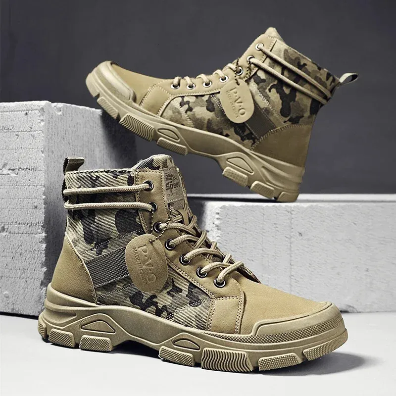 Herren Wanderschuhe Atmungsaktiv Camouflage Freizeit Stiefel_voghion.com