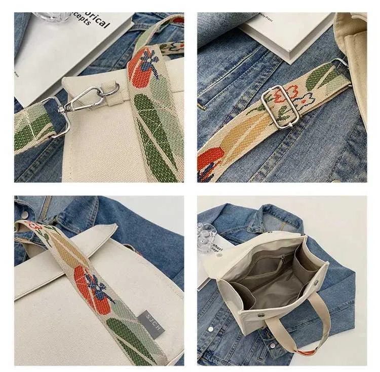 Stor axelremsväska i canvas och crossbody för damer_voghion.com