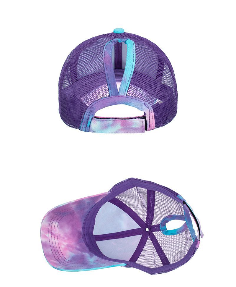Women's Tie-dye Mesh Baseball Cap Breathable Summer Sun Hat_voghion.com