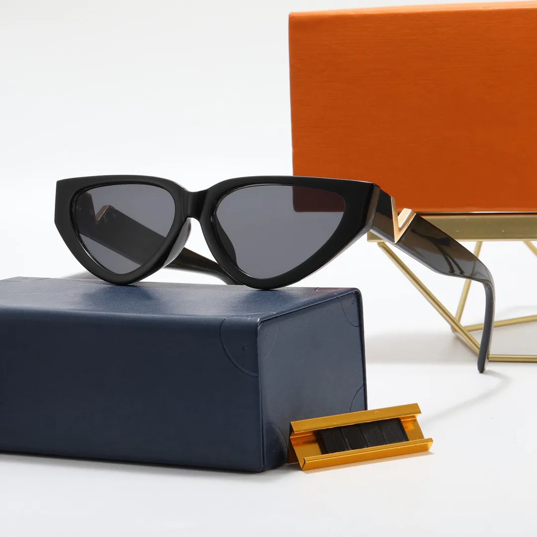 Summer Designer Sunglasses Beach Glasses Fashion Cat Eye Full Frame Letter Design for Man Woman 4 Color Good Quality_voghion.com