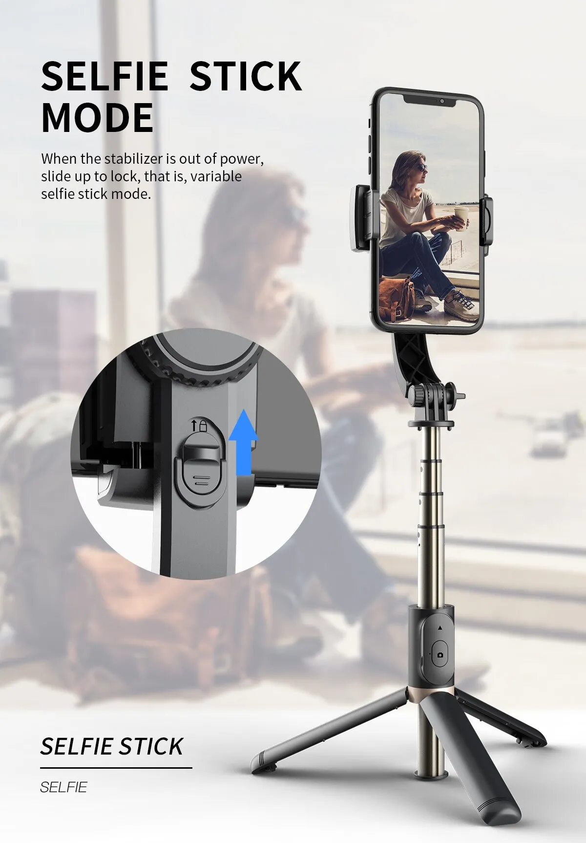 Mobile Video Anti Shaking Vlog Uniaxial Stabilizer Live Bluetooth Selfie Stick Tripod Horizontal And Vertical Shooting_voghion.com