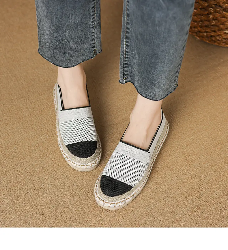 CMY Summer New Fly Woven Shoes Mesh Breathable Straw Fisherman Shoes_voghion.com