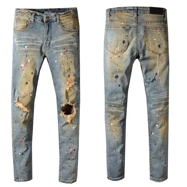 Men's Jeans 2021 Hot Mens Fashion Skinny Straight Slim Ripped Men Fashion Mens Street Wear Motorcycle Biker Jean Pants_mkmklike.com