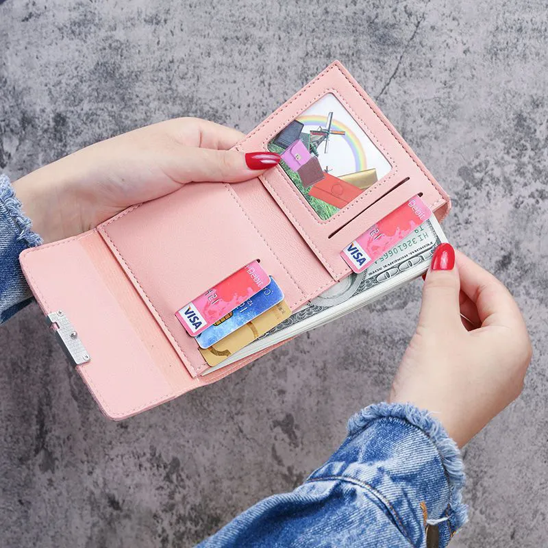 Süße Mini Mode Frauen Designer Leder Geldbörse weibliche Haspe Brieftasche_voghion.com
