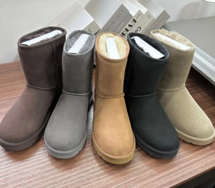 Women short snow Aus 5825 Shearg Bootie Casual Soft comfortable Sheepskin keep warm boots shoes with box card dustbag_voghion.com