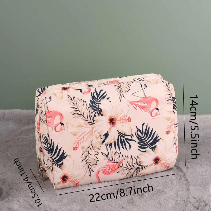 Large flamingo printed waterproof bag used for travel organized storage and multi-component makeup bags Y241023_voghion.com