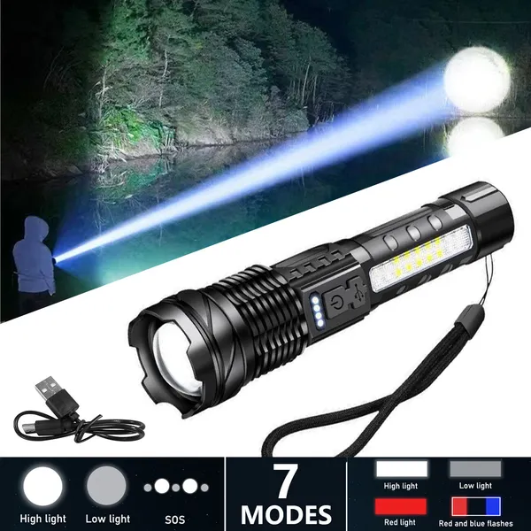 Super Bright Tactical Led Flashlight Zoomable And Waterproof_voghion.com