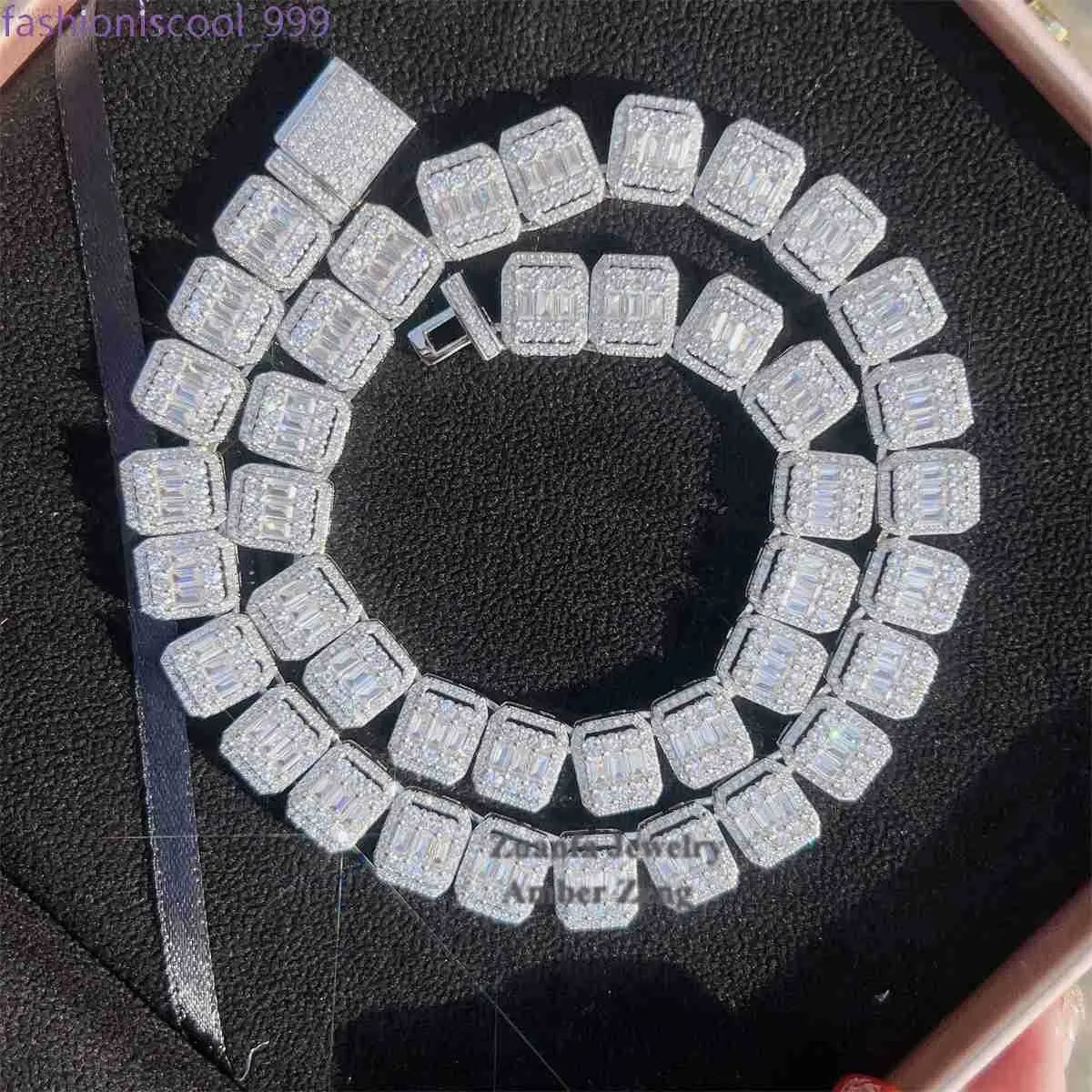 Designer Pass Tester Gioielli Hip Hop Collana Sier Vvs Moissanite Diamante Solido Iced Out Catena a maglie cubane urbane_voghion.com