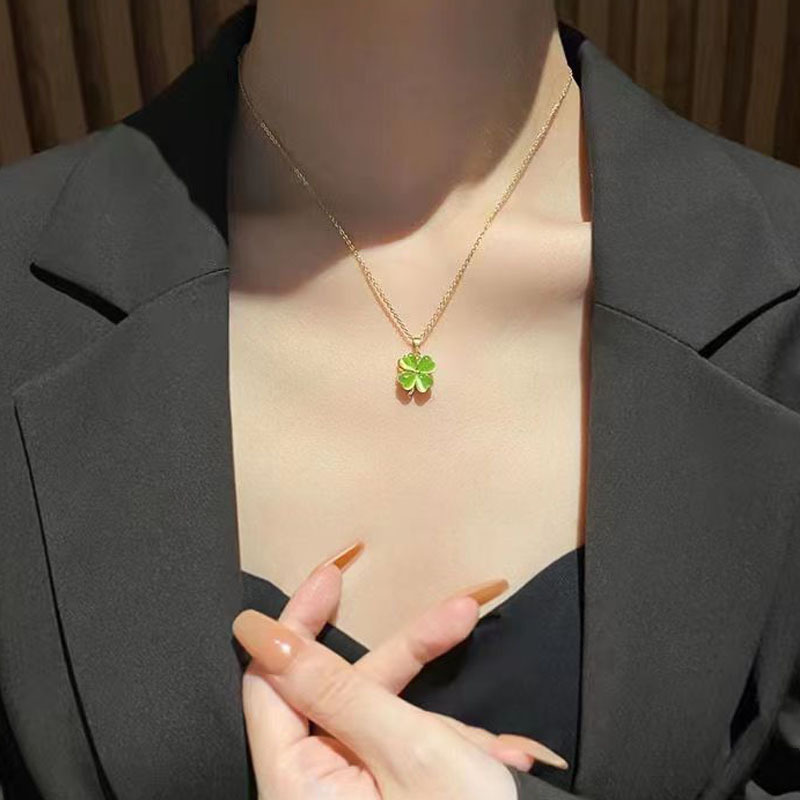 Collane a rotazione, set da donna, accessori, design di nicchia, pietre occhio di gatto sulla clavicola di fascia alta e versatili_voghion.com