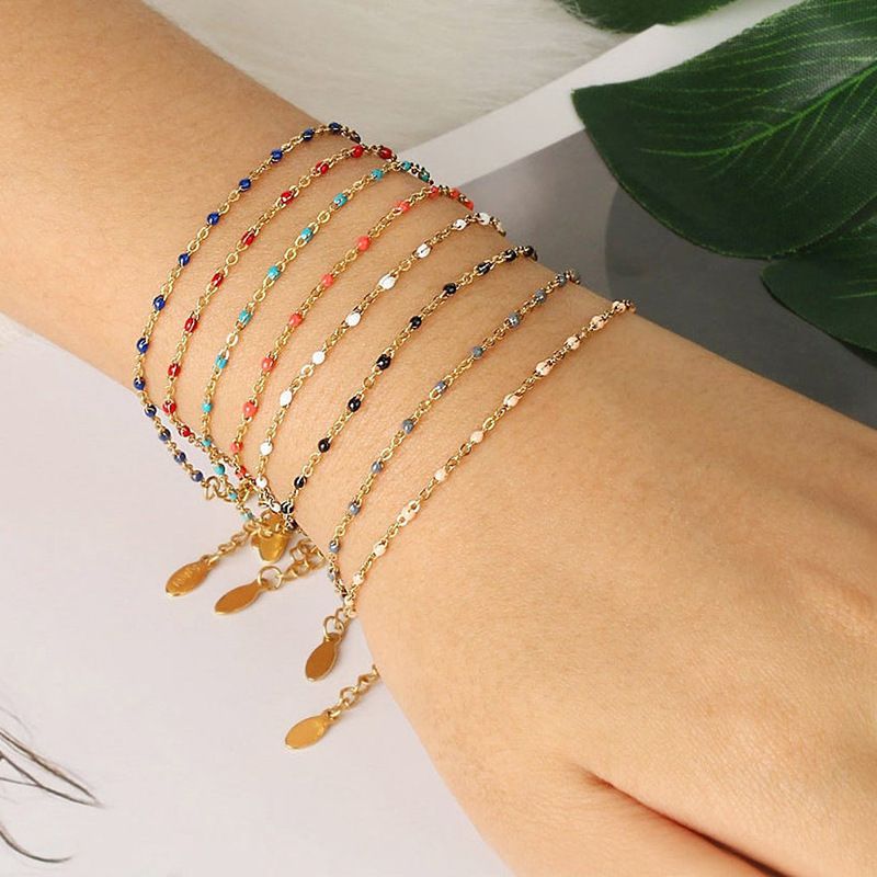 Braccialetti in acciaio inossidabile, 8 colori di braccialetti semplici da donna in stile bohémien_voghion.com