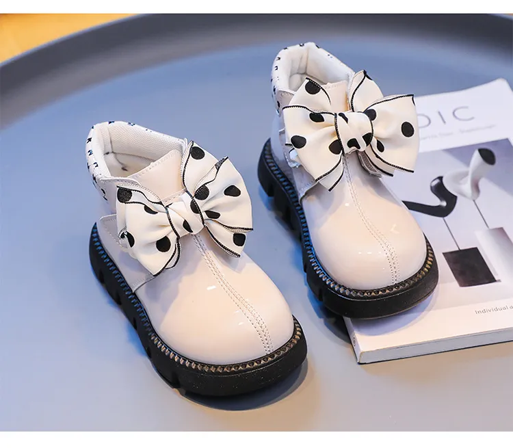 Cizme de piele pentru fete, cu platformă și bowknot, pentru copii mici, cu talpă moale și scurtă, pentru copii, Cutefeet_voghion.com