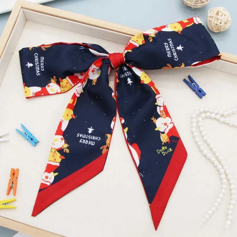 Coffret cadeau avec ruban et nœud pour foulard en soie de la série Noël Y241121_voghion.com
