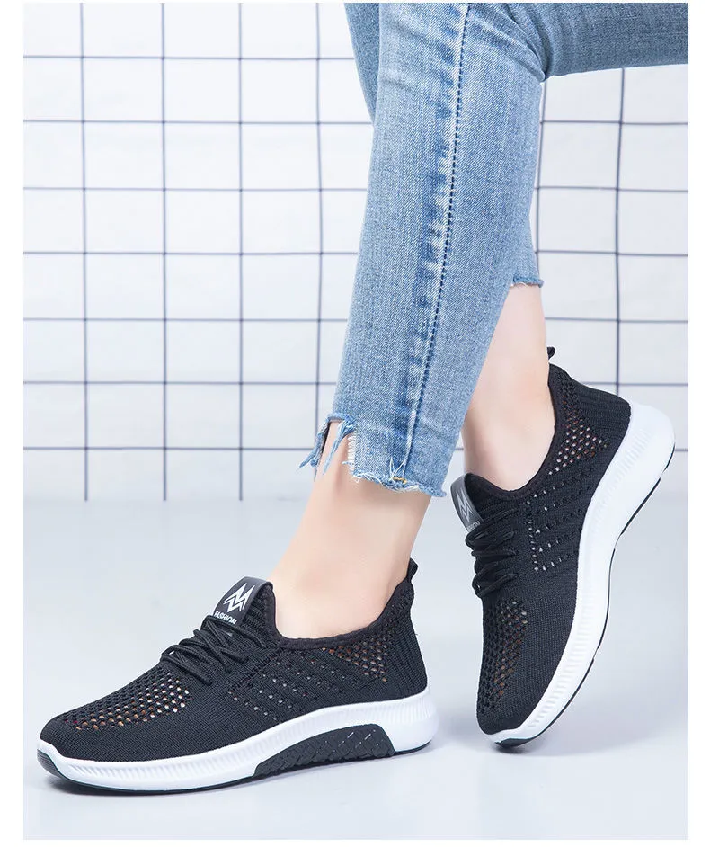 Flat Casual Fashion Breathable Mesh Vulcanized Shoes Women Sneakers Summer Ladies Boat Shoe atos Para Mujer_voghion.com